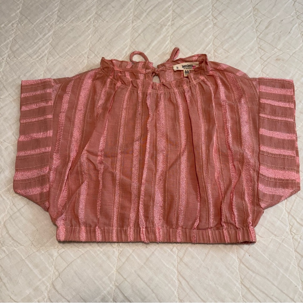 Lemlem Sheer Pink Striped Blouse